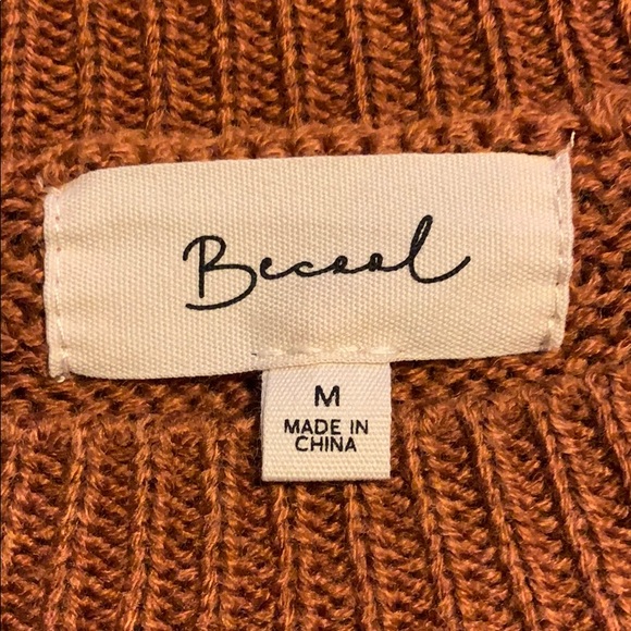 Carmel, black, and ivory striped sweater. - Picture 4 of 4